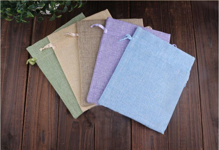 

16*20 500pcs Mixed Jute Sacks Drawstring gift bags for jewelry/Accessories/Cosmetic/wedding/christmas Linen pouch Packaging Bag