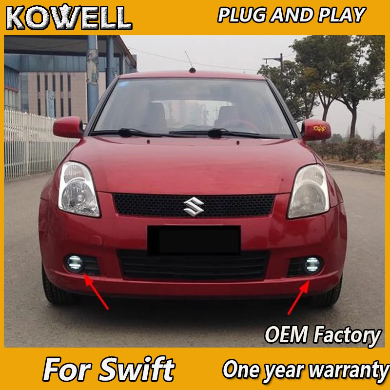 

KOWELL стайлинга автомобилей противотуманных фар для Suzuki Swift Альто Jimny SX4 светодиодный туман светильник "ангельские глазки" для противотуманных фар светодиодный DRL 2 функции модели