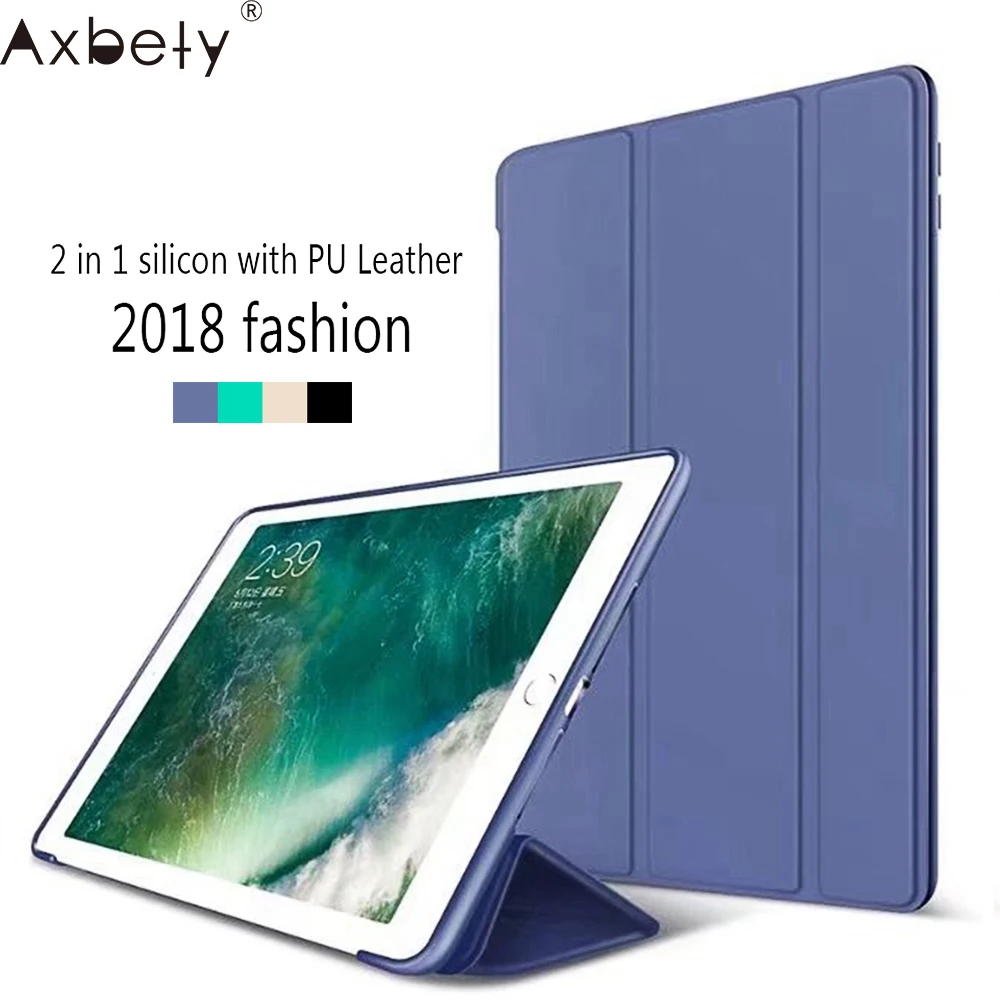 

Coque For Apple ipad Air /ipad 5 Case Candy Silicon Soft Colorful back TPU & front PU leather 2 in 1 Cover Case For ipad 5 Case