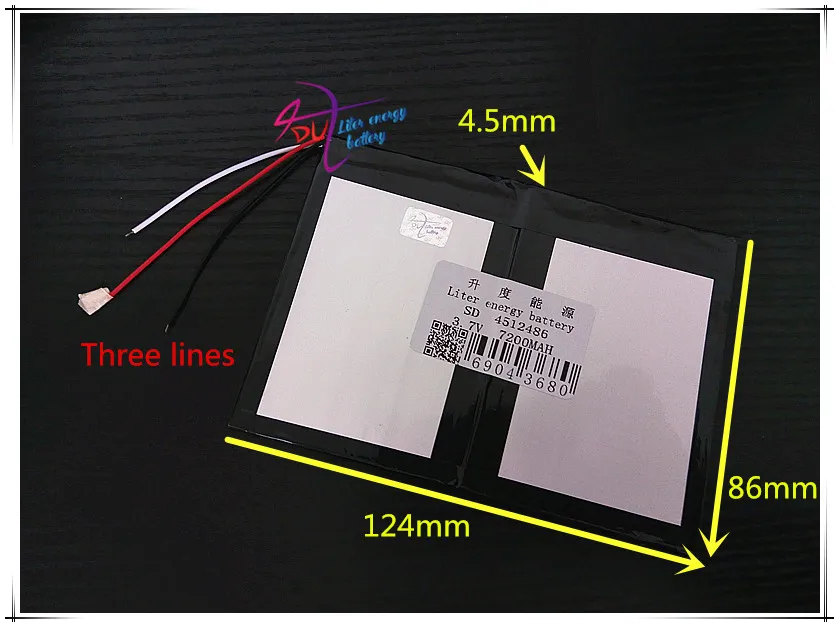 3,7 V 7200mAH 4512486 полимерный литий-ионный/литий-ионный аккумулятор для планшетных ПК банк питания сотового телефона