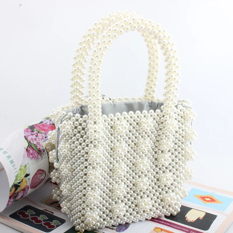 

Beads Children's Bag New Pearl Dinner Bag Handmade Beaded Bag Tote Bag Ms. Zhi Xiansheng