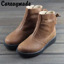 Careaymade/обувь из натуральной кожи ботильоны ручной работы художественная обувь в стиле ретро Mori Girl Модные женские ботинки в стиле ретро