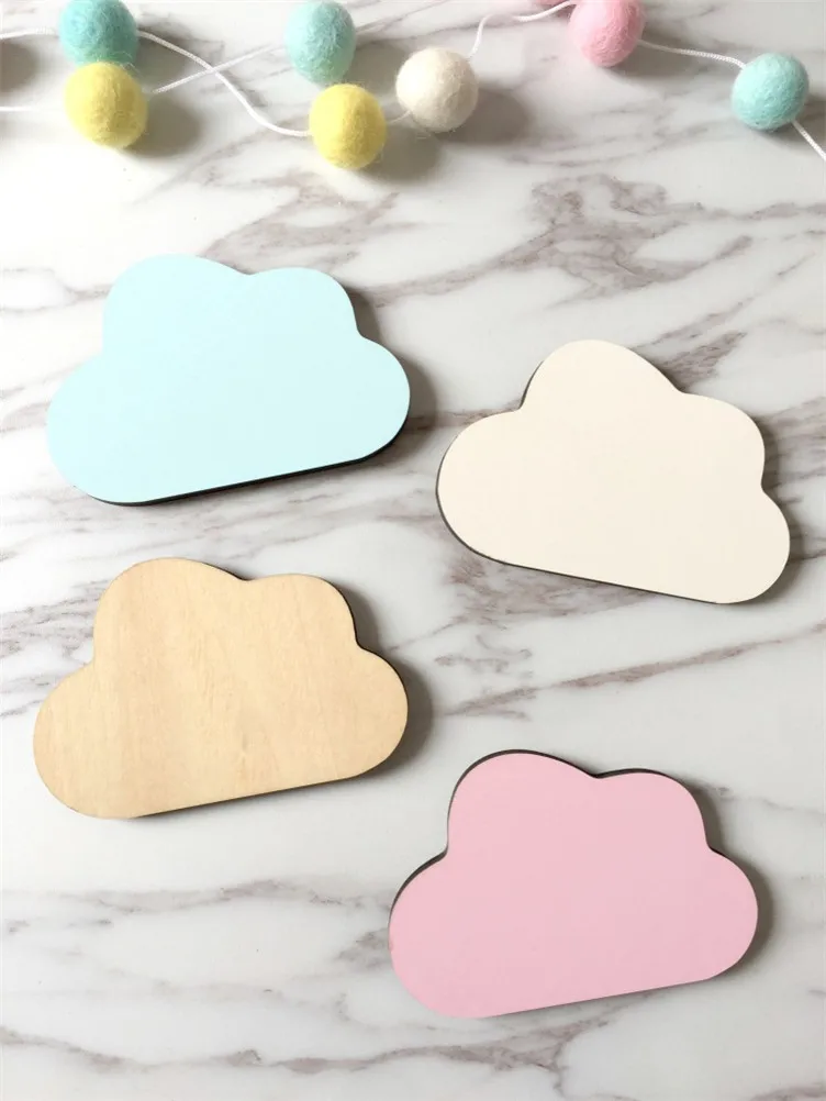 

Cloud INS Nordic Wall Sticker Wooden Clothes Hook Kids Room Wall Decoration