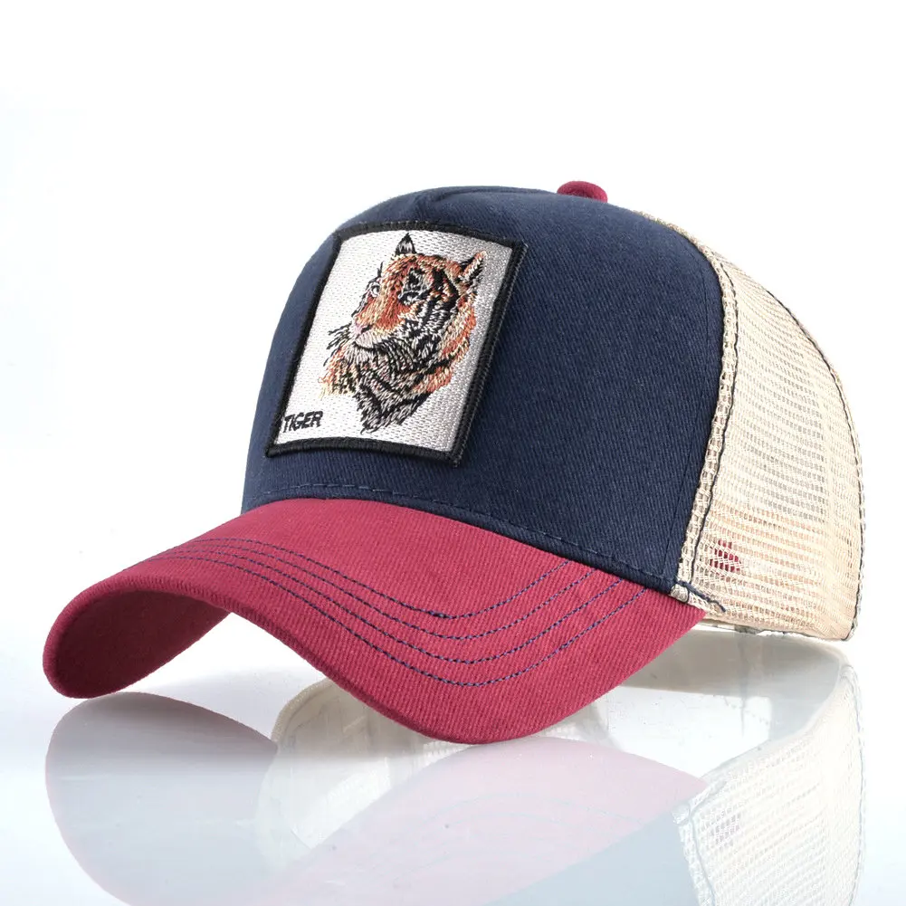 Мужская Snapback Dad's летняя дышащая бейсбольная кепка Женская крутая панк хип хоп Уличная волк петух вышивка грузовика кости шляпа - Цвет: style 4