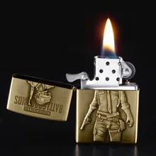 Бронзовая керосиновая Зажигалка новая PUBG Мужская battlefield Зажигалка кремневая многоразовая бензиновая сигарета металлическая ретро-гаджет
