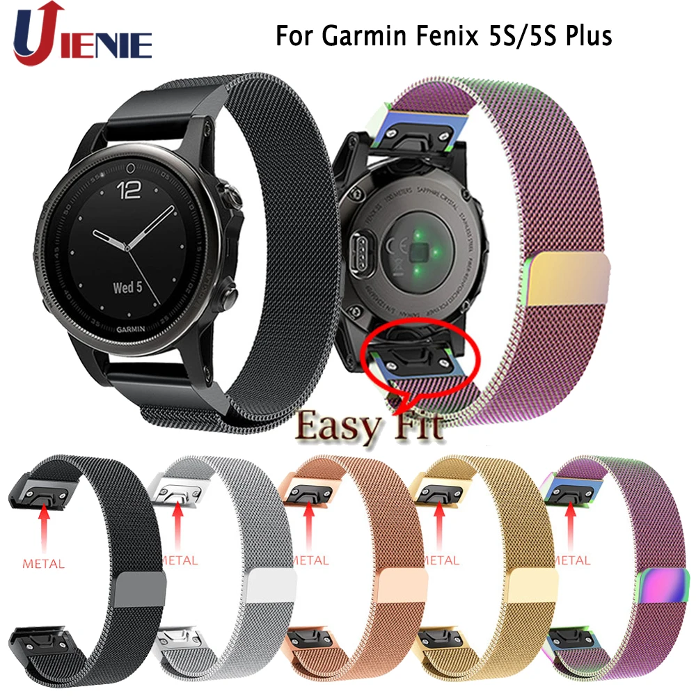 Для Garmin Fenix 5S/5S плюс ремешок для часов 20 мм ремни браслет Смарт часы полосы Quick Release Миланского Нержавеющая сталь запасной ремешок