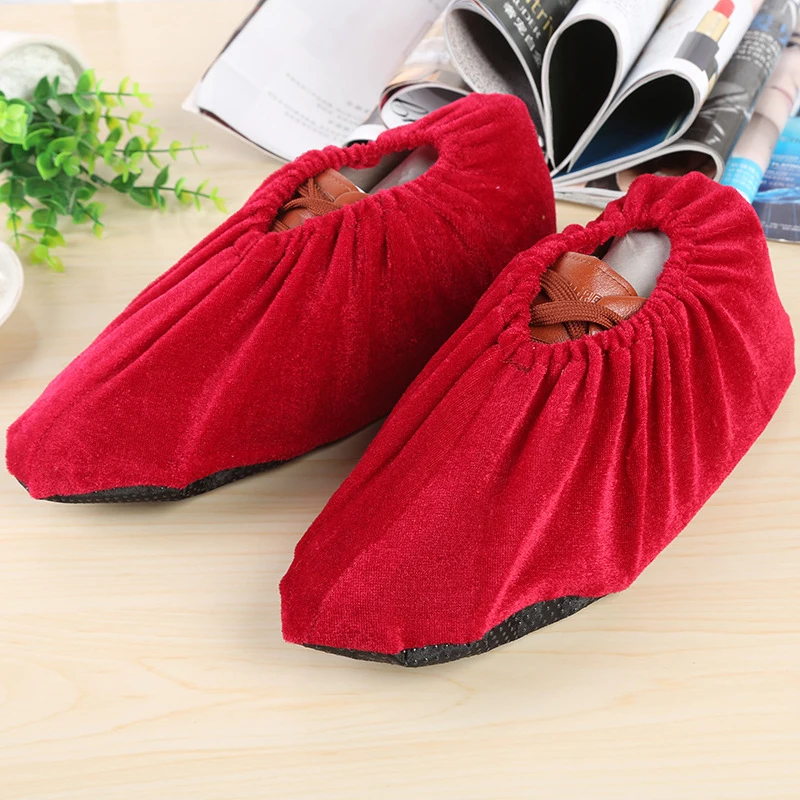 Breathable Anti slip Velvet Shoes Cover Household Washable Reuse Shoes