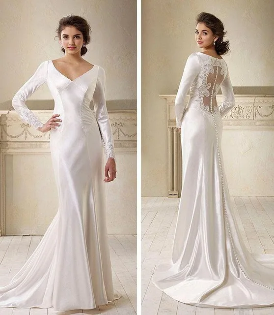 vestido de noiva vestido de novia 2017 nuevo satén de crepe y de