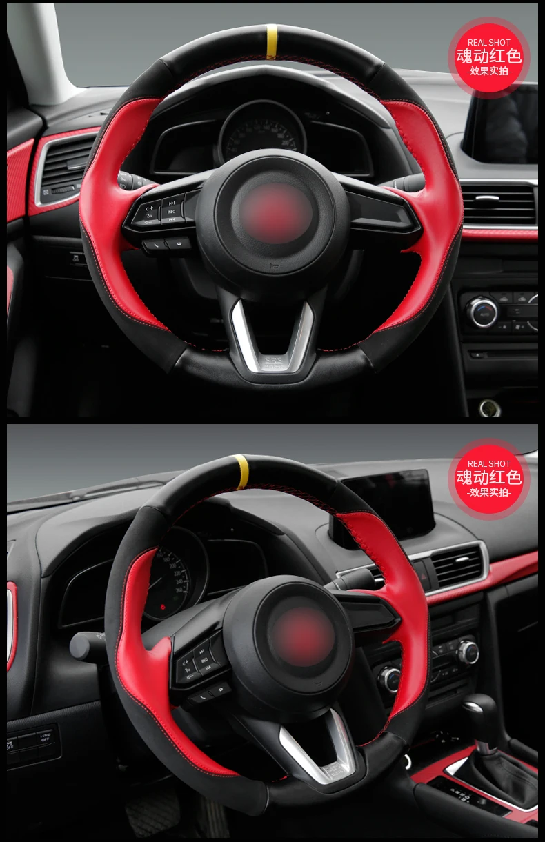 Для Mazda CX 3 CX3 2015 2017 DIY чехлы на руль мягкая кожаная оплетка автомобиля аксессуары