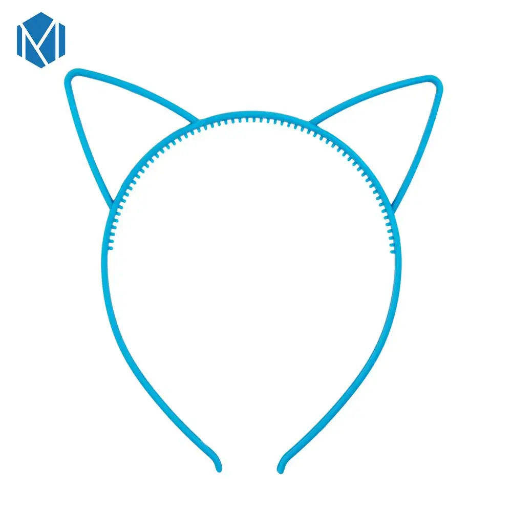 cat ear E M MISM 1 шт., ободки с кошачьими ушками для девочек, корона, тиара, принцесса, с пластиковым животным, лента для волос, Бабочка, бант, аксессуары, головные уборы для девочек - Цвет: cat ear E
