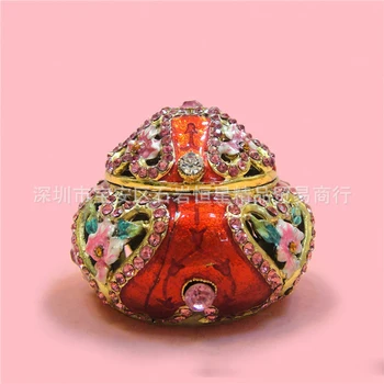 

European Chinese style Metal enamel painted crafts classic Treasure box model, home desktop decor decoration ornaments(A587)