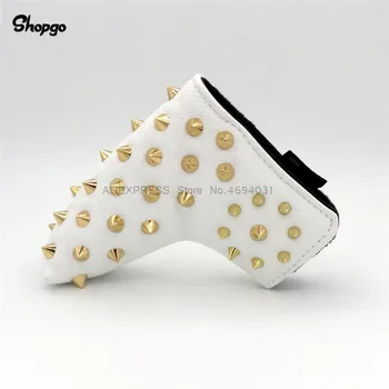 

[Gold Rivets] Premium Golf Blade Putter Headcover Magnetic Closure Golf Cover PU Leather With Velvet Novelty Gift