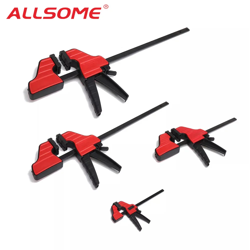 

ALLSOME 4/6/12/18 Inch Plastic F Clamp Heavy Duty Holder Quick Release Parallel Wood Tool Woodworking Clamp HT2710-2713
