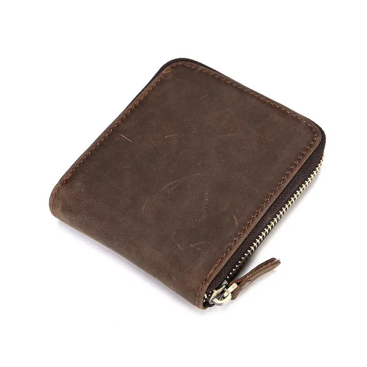 

Genuine Crazy Horse Cowhide Leather Men Wallet Short Coin Purse Small Vintage Wallet Brand High Quality Vintage Designer