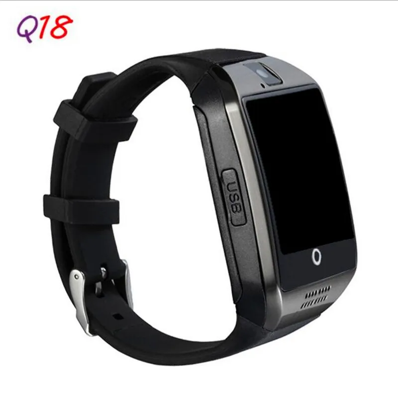 Smartch Bluetooth Смарт часы Q18 с камерой Facebook Whatsapp Twitter Синхронизация SMS Smartwatch поддержка SIM TF карты для IOS Android