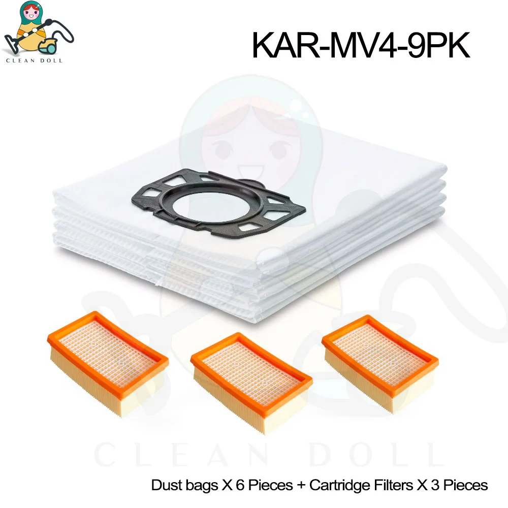 

Replacement Karcher spare parts cleaner bags filters for Karcher WD4 WD5 WD6 premium MV4 MV5 MV6 2.863-005.0 2.863-006.0