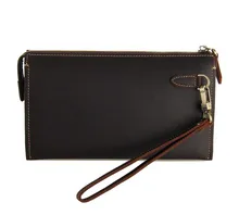 Maxdo Selection Dark Brown Designer 100% Guarantee Real Genuine Leather Men Clutch Wallet Purses Cowhide #M8043