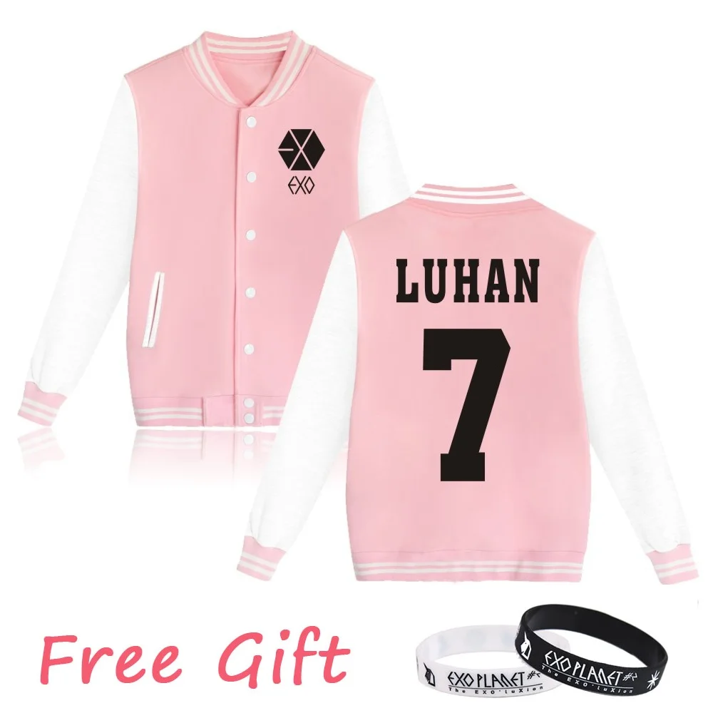 Pink 7 WEJNXIN Kpop Exo флисовые толстовки для женщин осень зима женские повседневные с длинным рукавом Harajuku Толстовка Exo вентиляторы женский Sudadera - Цвет: Pink 7
