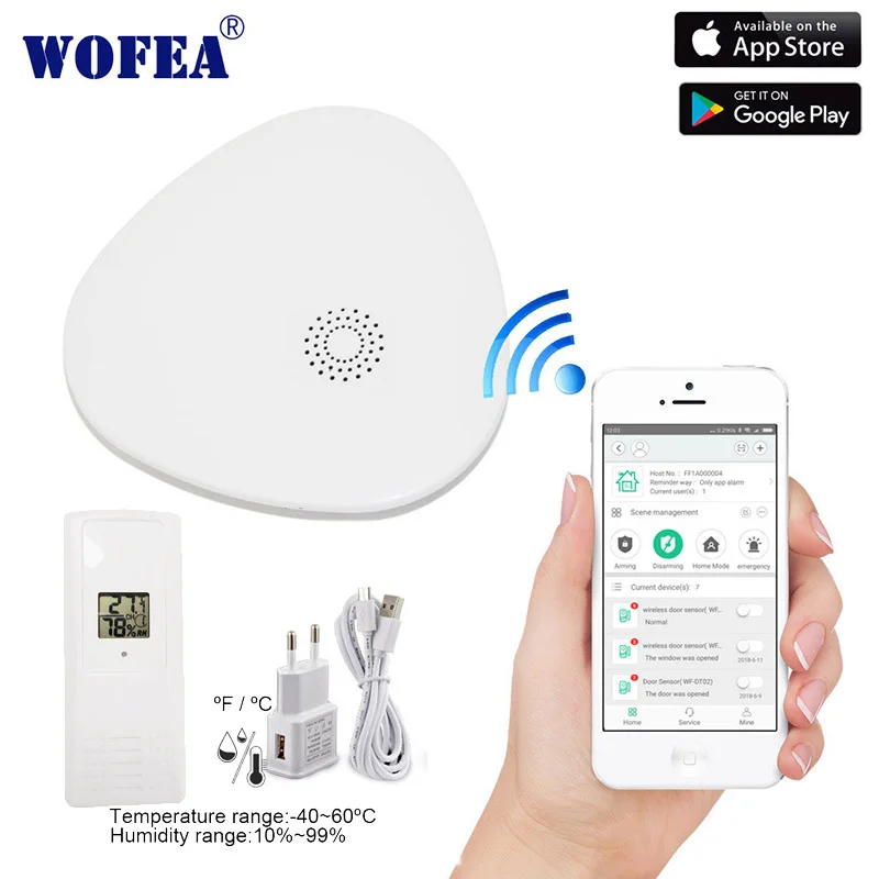 

wofea wifi Thermo-Hygrometer temperature Humidity sensor auto upload the data to cloud and store