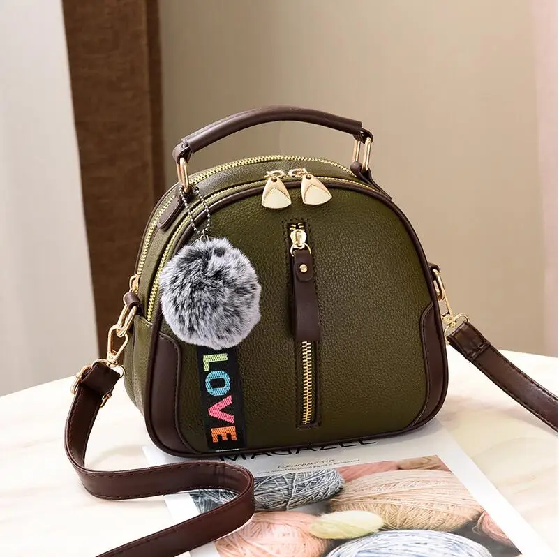 Маленькая квадратная сумка, жемчужный шарик для волос, женская сумка, мини-сумка, модная цепочка, сумка через плечо - Цвет: Army Green