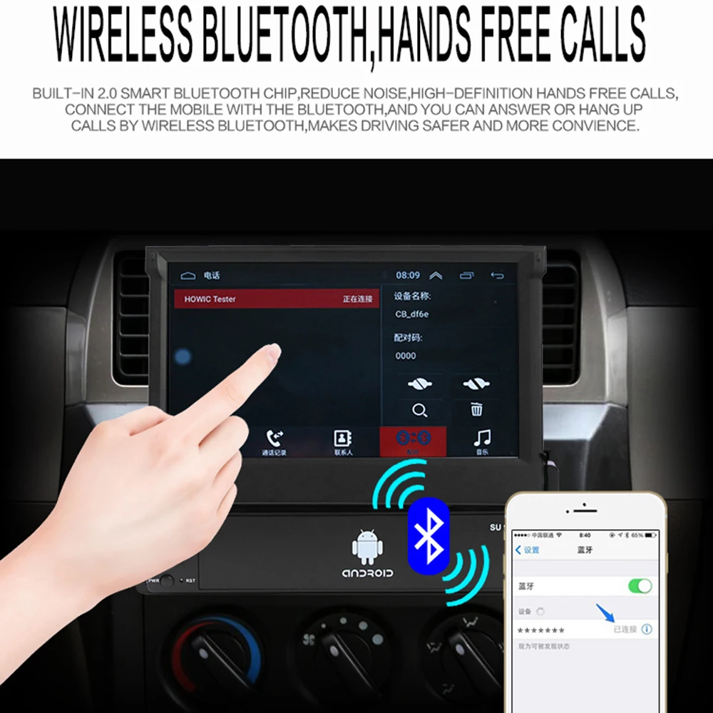 7 &quotMP5 плеер HD выдвижной сенсорный экран Android система gps навигация Bluetooth зеркало