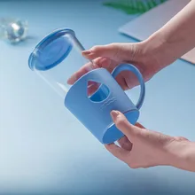 Стеклянная чашка с крышкой Ложка офис капает чайная чашка творческая большая емкость пара Подарочная чашка