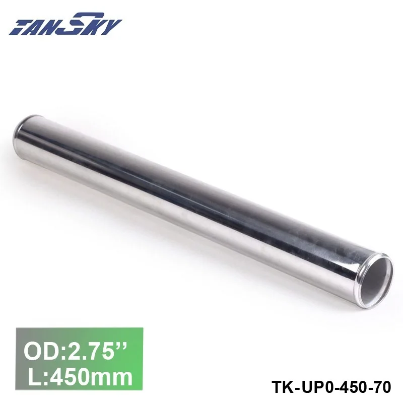 

2pcs/unit Universal 70mm 2.75"OD Out/Inlet Aluminum Straight Turbo/Intake/Intercooler Elbow Pipe L: 450mm TK-UP0-450-70