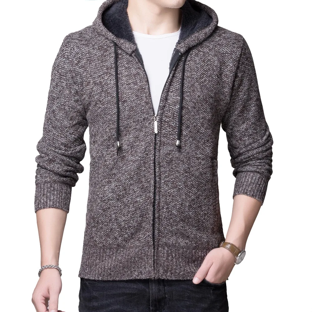 Men Casual Hooded Cardigans Sweaters Male Leisure Knitwear Man Cardigan