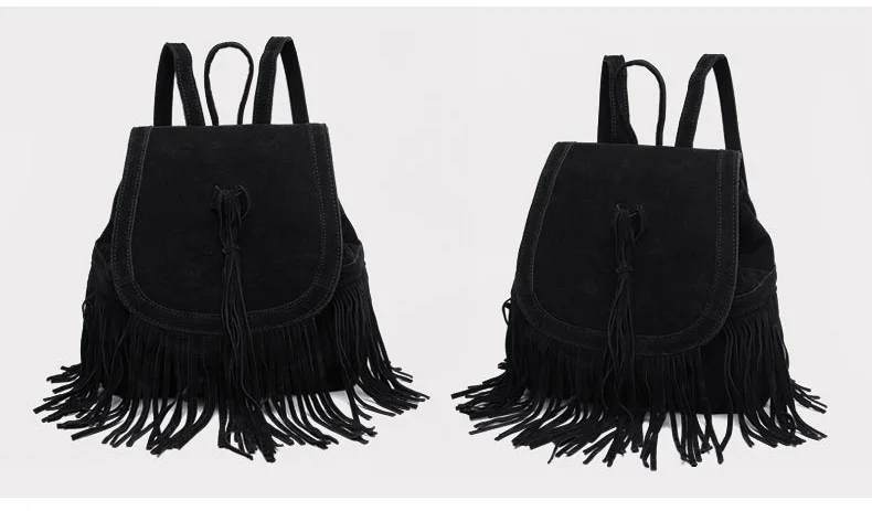 women backpack vintage fringe tassle bag bacpacks (6)s