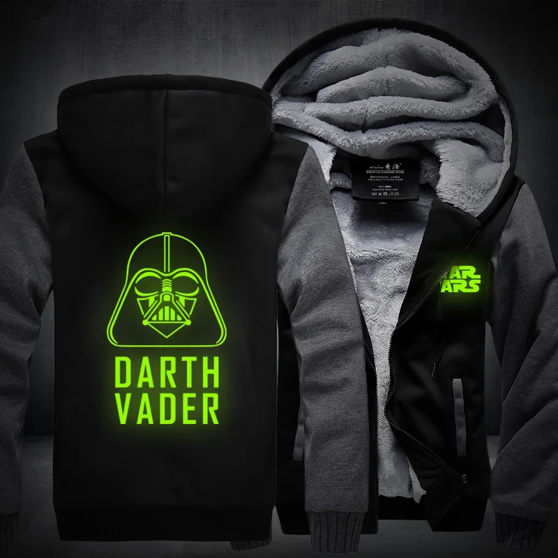 Xcoser Mens Winter Thick Hooded Sweatshirt Jacket with Wings Pattern
