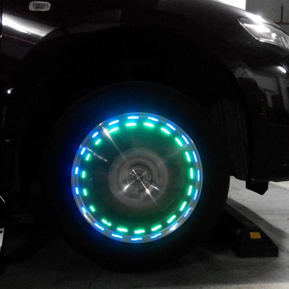 15 Mode Solar Energy Auto Flash LED Car Wheel Hub Tire Tyre Valve Cap Light Lamp