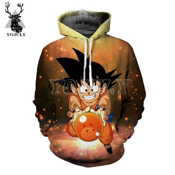 

YOJULY Unisex 3D Hoodies Anime Dragon Ball Goku Print Harajuku Hoody Men/Women Fashion Casual Streetwear Funny Hooded Shirts H07