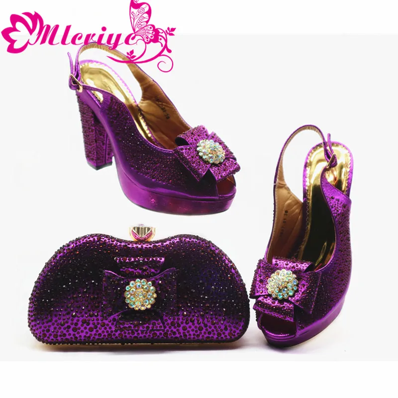 Italian Shoes with Matching Bags High Quality Nigerian Women Party Pumps Wedding Shoe and Bag Sets Italian Elegant Pointed Toe