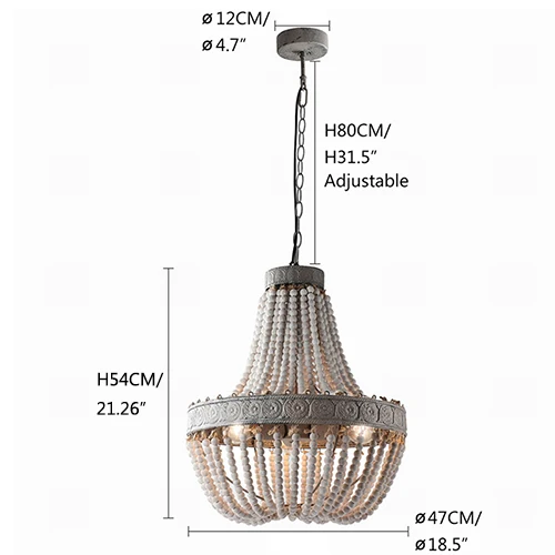 Античный Ретро Лофт Винтаж деревенский круглый деревянный бисер подвесной светильник с led для отеля гостиной кафе магазин E27 лампы - Цвет корпуса: small size