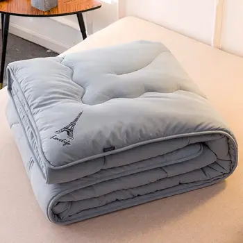 

2019 New soild color gray Winter thicken quilts bedding comforter spring&autumn bedroom keep warm duvet with filling quilted