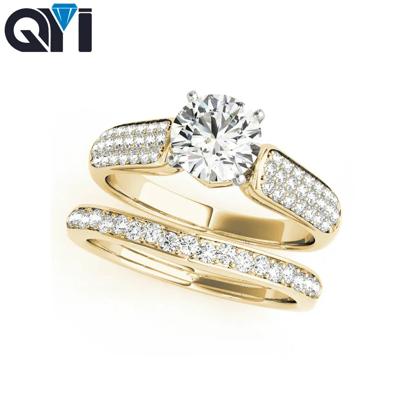 

QYI 925 Sterling Silver Jewelry Rings Fashion Wedding Engagement Ring Sets For Women 1 ct Zircon Romantic Jewelry
