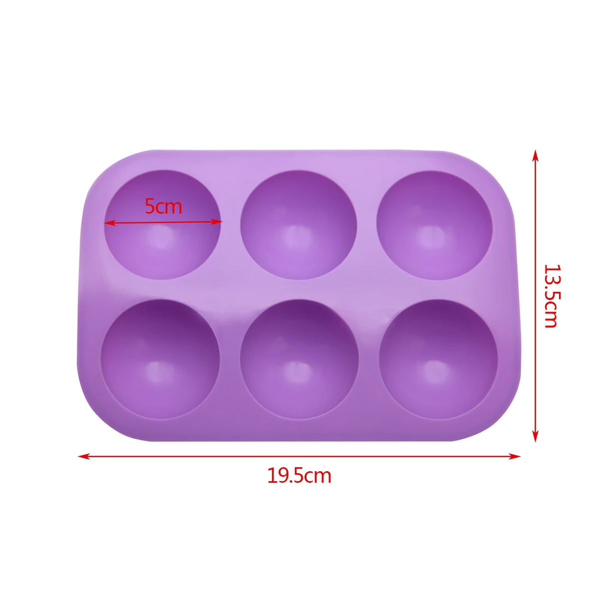 19.5x13.5cm 3D 6Holes Silicone Baking Mold Half Ball Mold Chocolate Cake Mold DIY Muffin for Bakeware Kitchen Tools Color Random