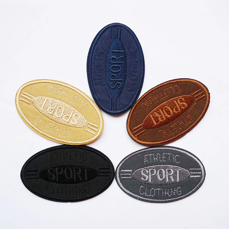 

1 Pcs Cute Sport Iron On Patches Hot Melt Sewing Embroidery stickers For Jeans Clothing Adhesive Stripes Badges Bag Accessories