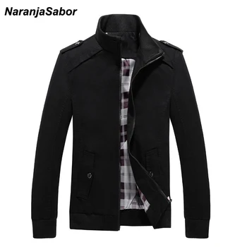 

NaranjaSabor 2020 Spring Autumn Men's Coat Casual Jacket Mens Brand Clothing Male Windbreaker Trench Mens Slim Coats Outwear 4XL
