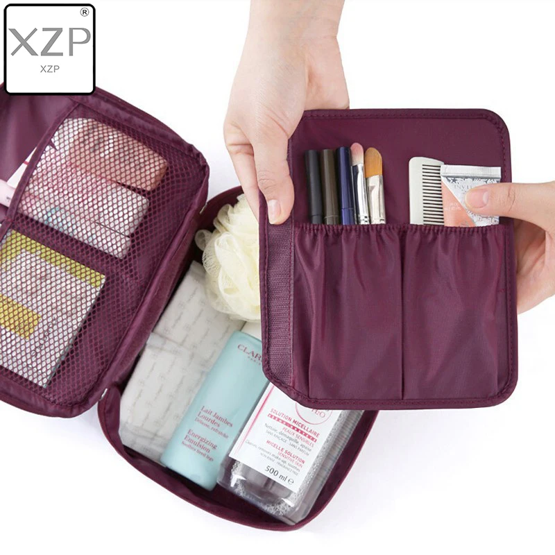 XZP Outdoor Girl Makeup Bag Women Cosmetic Bag Wash Toiletry Make Up Organizer Storage Travel Kit Bag Multi Pocket Ladies Bag