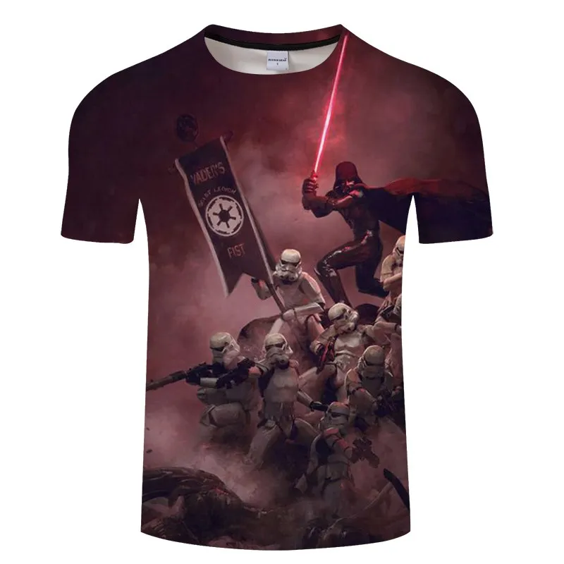 Мужские Забавные 3d футболки с принтом Дарта Вейдера и тяжелым металлом, футболка с коротким рукавом, креативная модная футболка с принтом «Звездные войны», топы в стиле хип-хоп, футболка - Цвет: Темно-серый