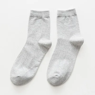 Мужские носки теплые полосатые мягкие повседневные хлопковые чулки для мужчин, черные, серые, белые однотонные носки - Цвет: solid