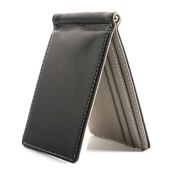 

Faux Leather Slim Mens Credit Card Wallet Money Clip Contract Color Simple Design Burnished Edges Brand New Men Bifold Wallets