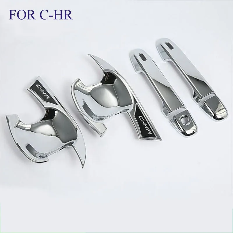 

Fit For Toyota C-HR CHR 2017 2018 Door Handle bowl cover ABS CHROME outside handle cover for CHR Exterior CAR Styling