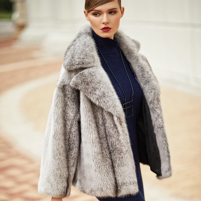 Genuine mink fur coat real fur coats high end luxury fur jacket top