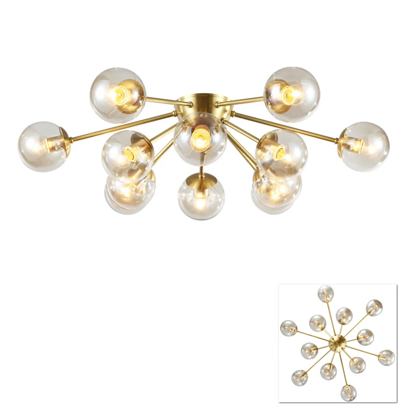 Us 89 18 9 Off Post Modern Modo Glass Ball Brass Ceiling Light Lamp For Low Ceiling Roof Golden Led Ceiling Light Lamp For Foyer Dinning Room In