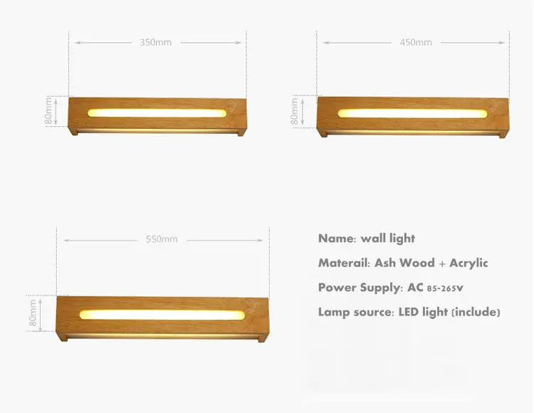 Деревянное винтажное светодиодное настенное зеркало для ванной комнаты