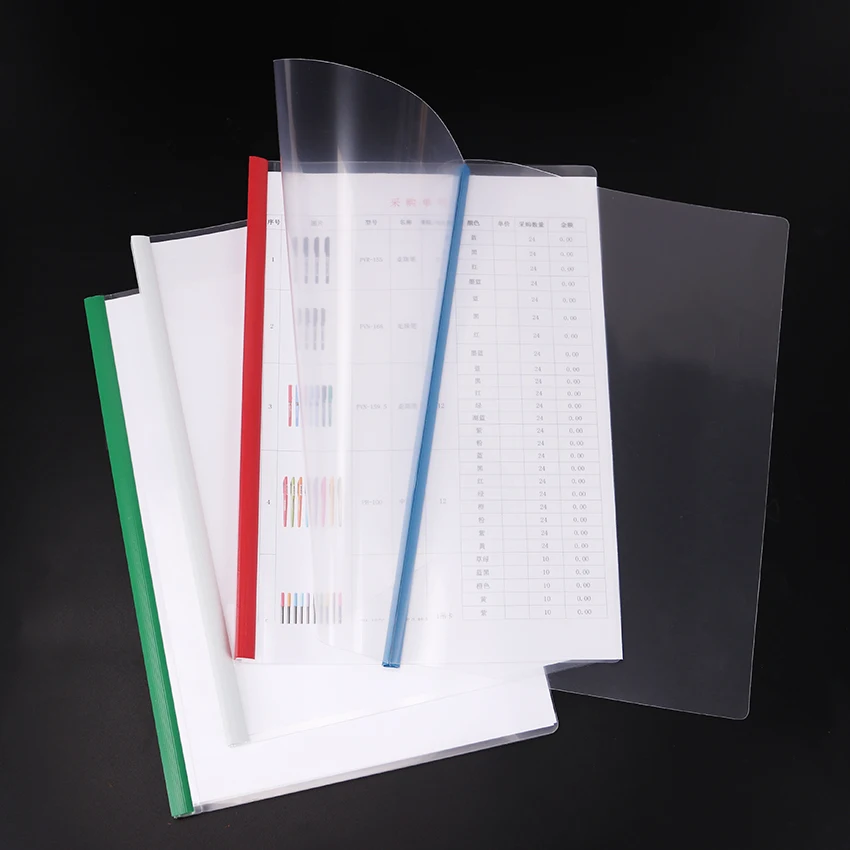 1 шт. Мода A4 ПВХ офис тянет зажим для удочки папка для документов прозрачный пластик утолщаются папка для файлов офисные канцелярские принадлежности