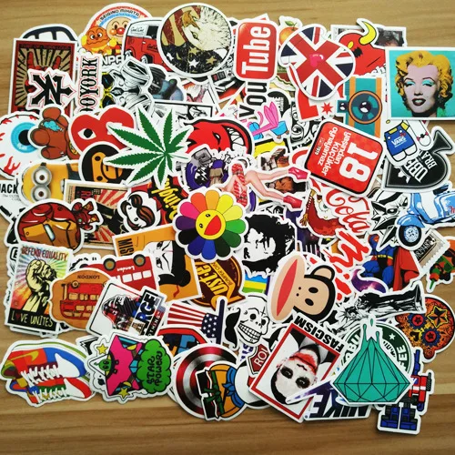 

100 pcs/Pack Funny Cartoon Sticker Decal For Car Laptop Bicycle Motorcycle Waterproof Stickers