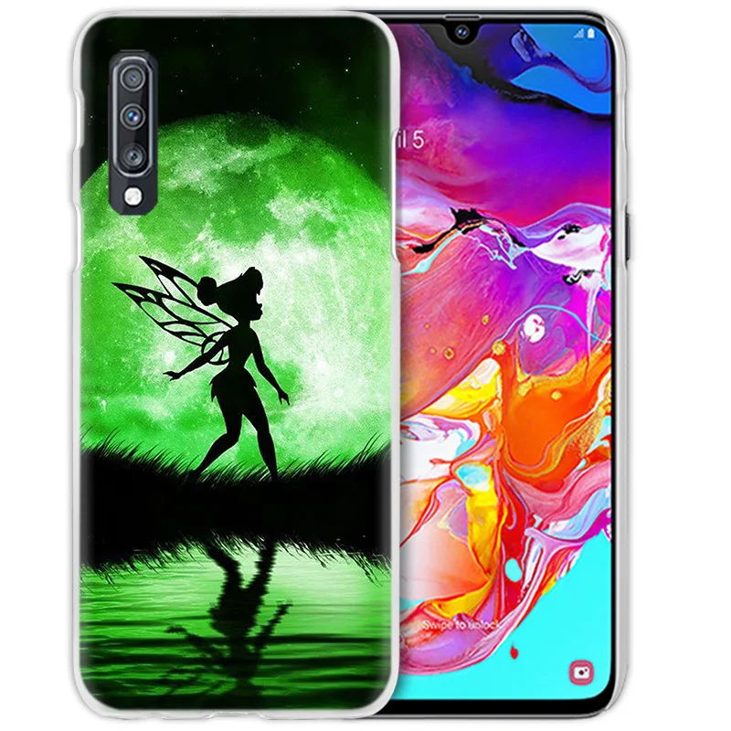 Венди Tinkerbell чехол для samsung Galaxy A50 A70 A20e A40 A30 A20 A10 A8 A6 плюс A9 A7 жесткий прозрачный чехол с держателем телефона Coque